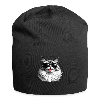 Main Coon Cat Animal Motif Funny Cats - Jersey Beanie - black - Front