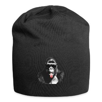 Gorilla Dog Animal Motif Monkey Monkey Funny - Jersey Beanie - black - Front