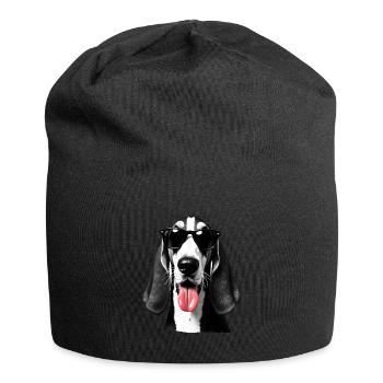 Basset Hund Tier Motiv lustiger Hunde - Jersey-Beanie - Schwarz - Vorne