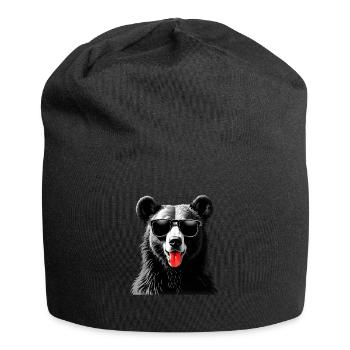 Bär Tier Motiv lustiger lustiges Bären - Jersey-Beanie - Schwarz - Vorne