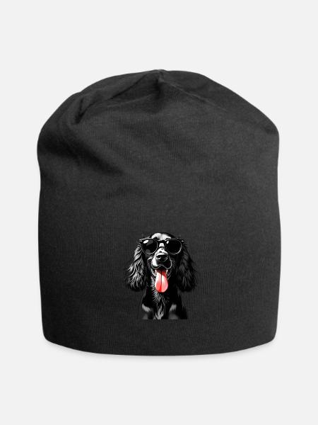 Cocker Spaniel Hund Tier Motiv lustiger Hunde - Jersey-Beanie - Schwarz