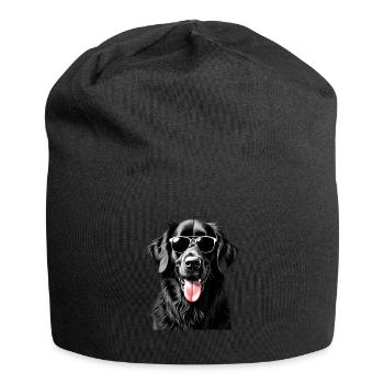Terre-Neuve chien motif animal chiens drôles - Bonnet en jersey - noir - Devant