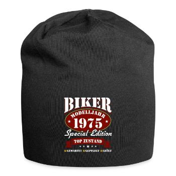 50th Birthday 1975 Motorcycle Motorcyclist - Jersey Beanie - black - Front