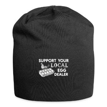 Lokaler Eierhändler Hühnerbesitzer Züchter - Jersey-Beanie - Schwarz - Vorne