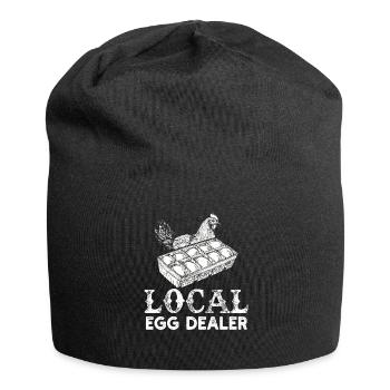 Lokaler Eierhändler Hühnerbesitzer Züchter - Jersey-Beanie - Schwarz - Vorne