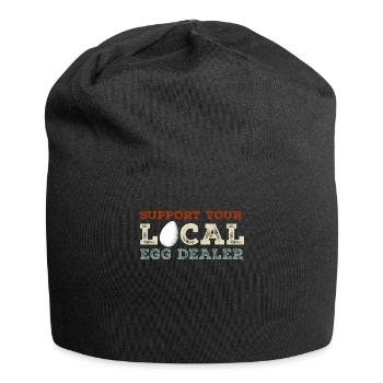 Lokaler Eierhändler Hühnerbesitzer Züchter - Jersey-Beanie - Schwarz - Vorne