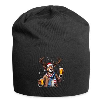 Weihnachten Bier Rudolf das Rentier lustiges Ugly - Jersey-Beanie - Schwarz - Vorne