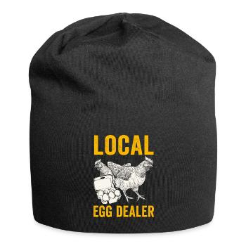 Lokaler Eierhändler Hühnerbesitzer Züchter - Jersey-Beanie - Schwarz - Vorne