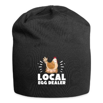 Lokaler Eierhändler Hühnerbesitzer Züchter - Jersey-Beanie - Schwarz - Vorne