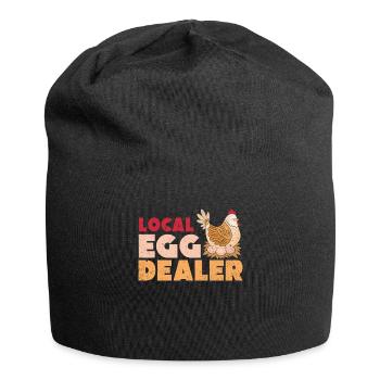 Lokaler Eierhändler Hühnerbesitzer Züchter - Jersey-Beanie - Schwarz - Vorne