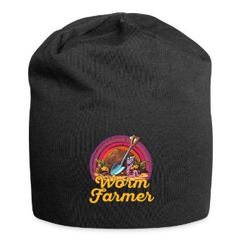 Wurmfarmer Wurmkompost Niedliche Männer Frauen - Jersey-Beanie - Schwarz - Vorne