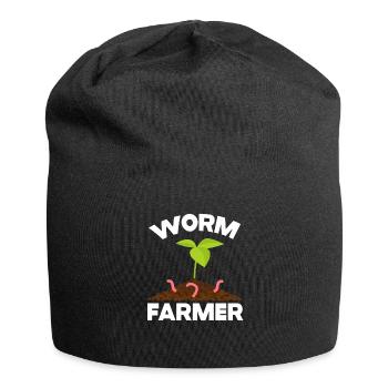 Wurmfarmer Wurmkompost Niedliche Männer Frauen - Jersey-Beanie - Schwarz - Vorne