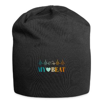 Motorcyclist Biker Heartbeat ECG Motorcycle - Jersey Beanie - black - Front