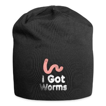 Wurmfarmer Wurmkompost Niedliche Männer Frauen - Jersey-Beanie - Schwarz - Vorne