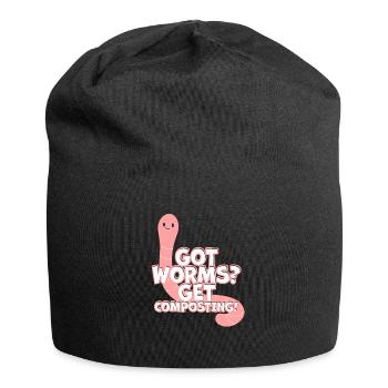 ver fermier vermicompost mignon hommes femmes - Bonnet en jersey - noir - Devant