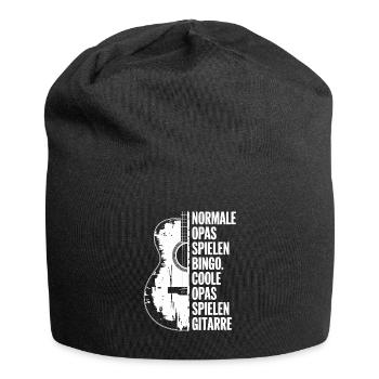 Coole Opas spielen Gitarre, Gitarrist - Jersey-Beanie - Schwarz - Vorne
