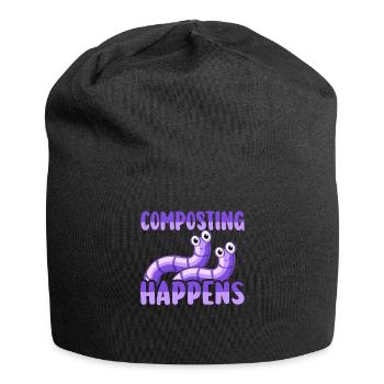 Wurmfarmer Wurmkompost Niedliche Männer Frauen - Jersey-Beanie - Schwarz - Vorne