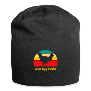 Lokaler Eierhändler Hühnerbesitzer Züchter - Jersey-Beanie - Schwarz - Vorne