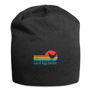 Lokaler Eierhändler Hühnerbesitzer Züchter - Jersey-Beanie - Schwarz - Vorne