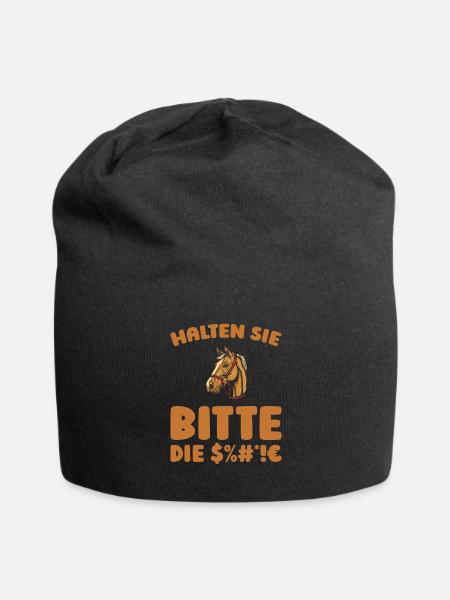 Pferd Reitsport Halten Sie Bitte Die Fresse - Jersey-Beanie - Schwarz