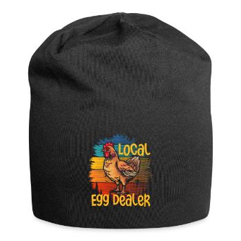 Lokaler Eierhändler Hühnerbesitzer Züchter - Jersey-Beanie - Schwarz - Vorne