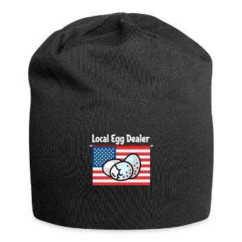 Lokaler Eierhändler Hühnerbesitzer Züchter - Jersey-Beanie - Schwarz - Vorne