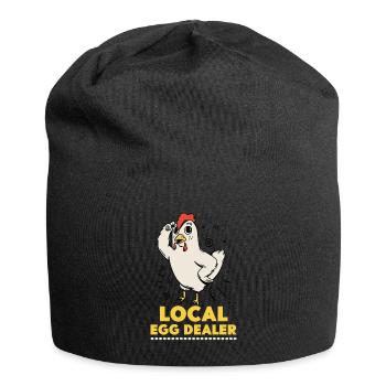 Lokaler Eierhändler Hühnerbesitzer Züchter - Jersey-Beanie - Schwarz - Vorne