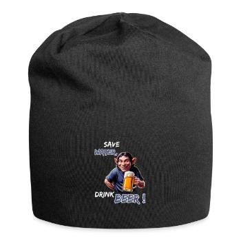 Save Water, Drink Beer - Lustiger Party Kobold - Jersey-Beanie - Schwarz - Vorne