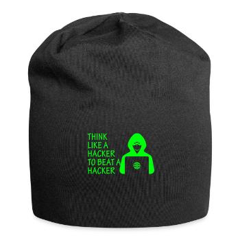 Cybersicherheitsexpertise von ethischen Hackern - Jersey-Beanie - Schwarz - Vorne