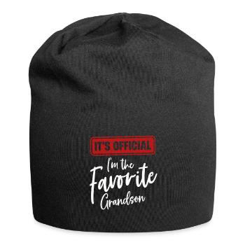Es ist offiziell: Ich bin der Lieblingsenkel - Jersey-Beanie - Schwarz - Vorne