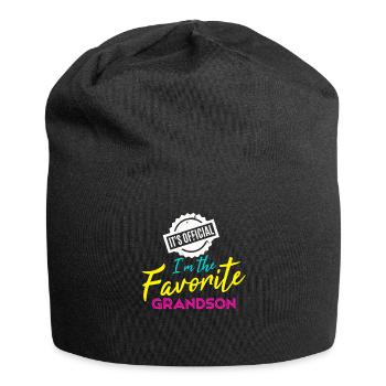 Es ist offiziell: Ich bin der Lieblingsenkel - Jersey-Beanie - Schwarz - Vorne