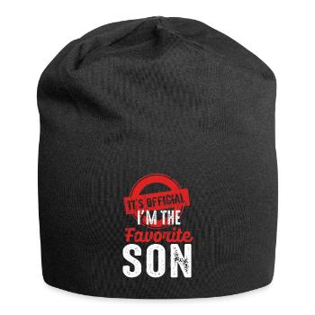 Es ist offiziell: Ich bin der Lieblingssohn - Jersey-Beanie - Schwarz - Vorne