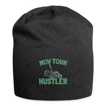 Lawn mower mowing - Jersey Beanie - black - Front