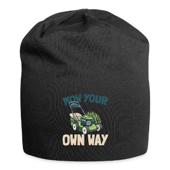 Lawn mower mowing - Jersey Beanie - black - Front