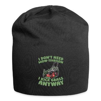 Lawn mower mowing - Jersey Beanie - black - Front