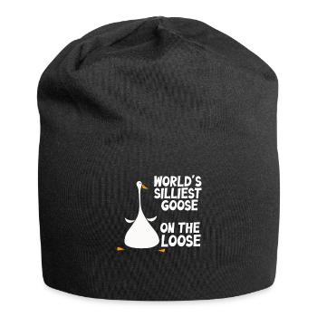 Die dümmste Gans der Welt auf freiem Fuß - Jersey-Beanie - Schwarz - Vorne