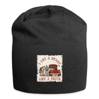 J’ai un cœur comme un camion - Bonnet en jersey - noir - Devant