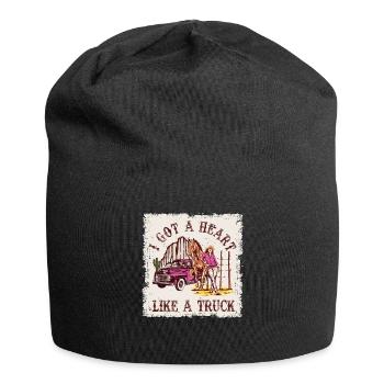 J’ai un cœur comme un camion - Bonnet en jersey - noir - Devant