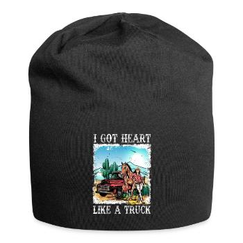 J’ai un cœur comme un camion - Bonnet en jersey - noir - Devant