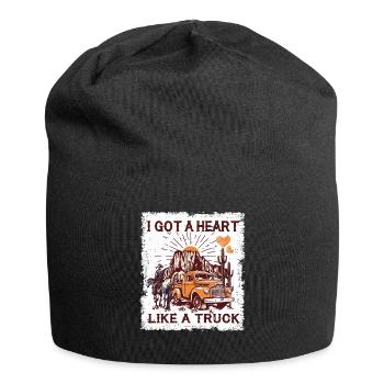 Ich habe ein Herz wie ein Truck - Jersey-Beanie - Schwarz - Vorne