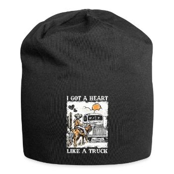 J’ai un cœur comme un camion - Bonnet en jersey - noir - Devant
