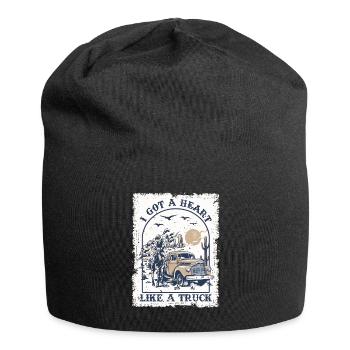 J’ai un cœur comme un camion - Bonnet en jersey - noir - Devant