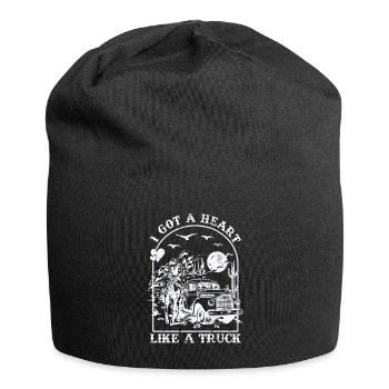 J’ai un cœur comme un camion - Bonnet en jersey - noir - Devant