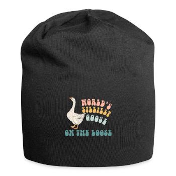Die dümmste Gans der Welt auf freiem Fuß - Jersey-Beanie - Schwarz - Vorne