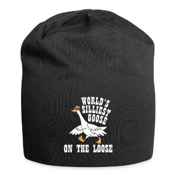 Die dümmste Gans der Welt auf freiem Fuß - Jersey-Beanie - Schwarz - Vorne