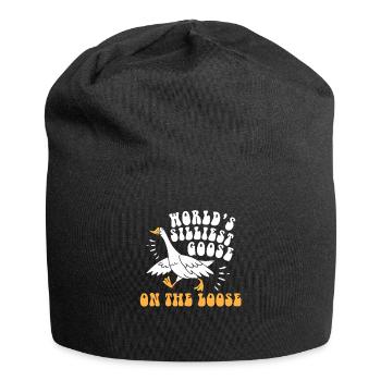 Die dümmste Gans der Welt auf freiem Fuß - Jersey-Beanie - Schwarz - Vorne