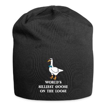 Die dümmste Gans der Welt auf freiem Fuß - Jersey-Beanie - Schwarz - Vorne