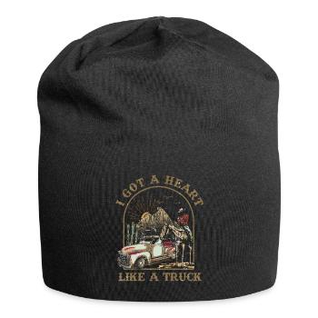 Ich habe ein Herz wie ein Truck - Jersey-Beanie - Schwarz - Vorne