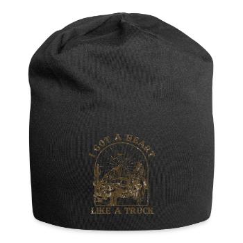 Ich habe ein Herz wie ein Truck - Jersey-Beanie - Schwarz - Vorne