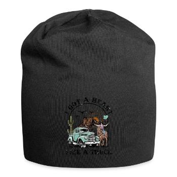 J’ai un cœur comme un camion - Bonnet en jersey - noir - Devant